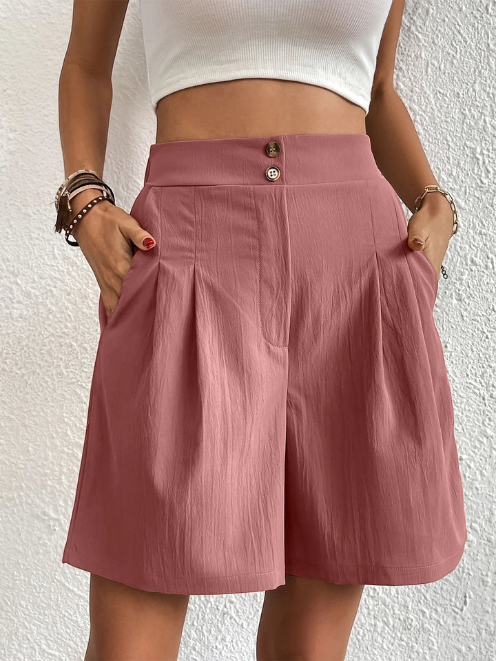 Women's High Waisted Bermuda Shorts with Pockets