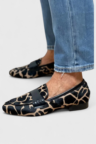 Annelore Leather Loafers with Low Heel and Exclusive Design