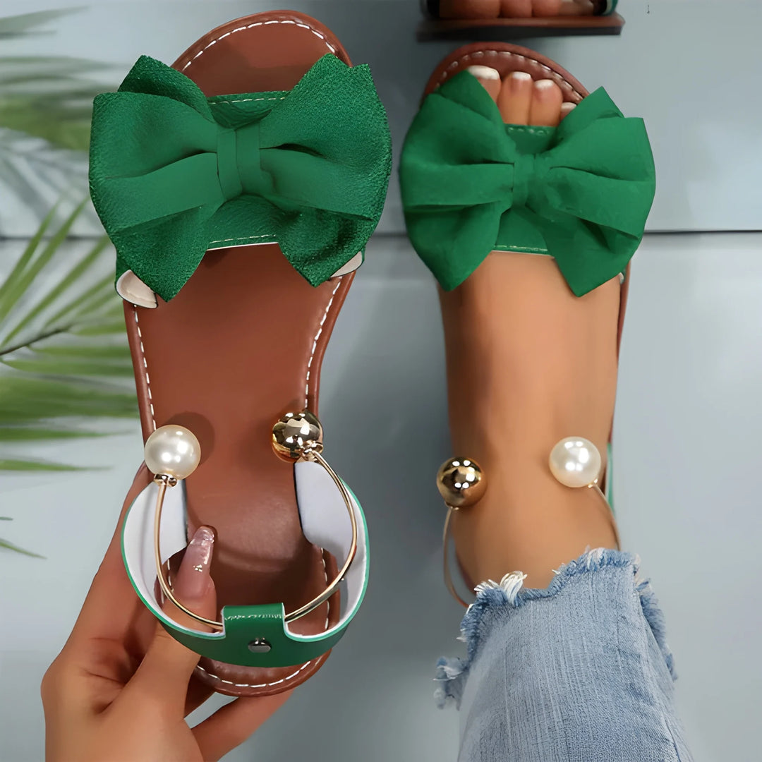 Women's Strappy Flat Sandals with Non Slip and Cushioned Sole