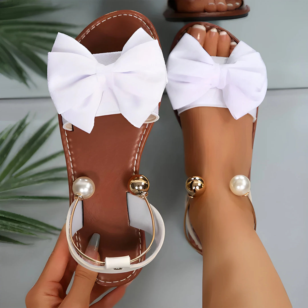 Women's Strappy Flat Sandals with Non Slip and Cushioned Sole