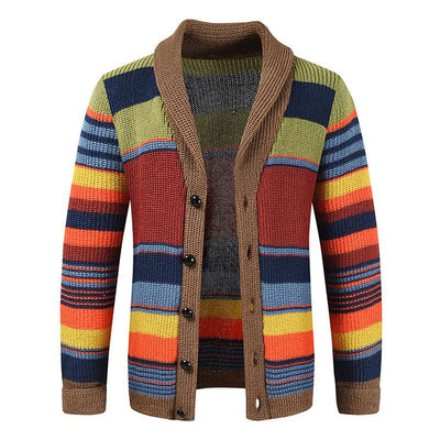 Samuel™ - Color Block Lapel Sweater Jacket