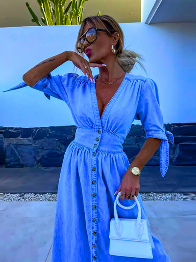 Mia™ - Elegant Dress with Buttons